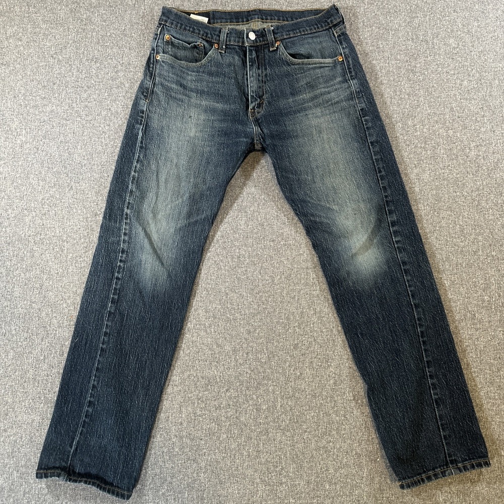 Levi's‎ 505 Regular Fit Jeans Men's W32 L30 Dark Wash Stretch Denim